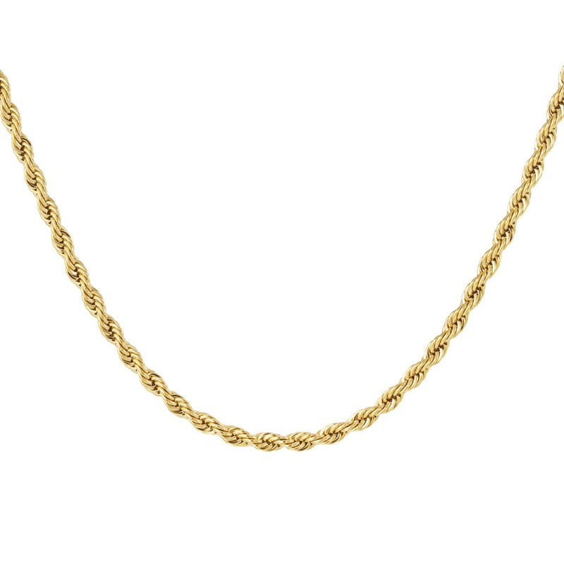 Unisex ketting gedraaid - Goud kleur-4.5MM