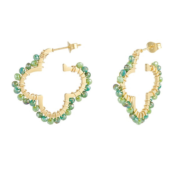 Clover Beads earrings - brown