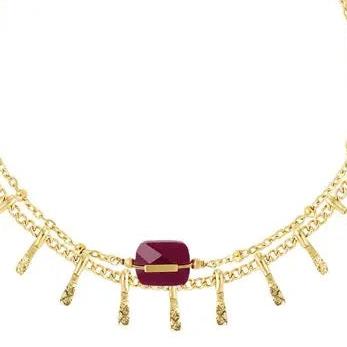 Armband Details goud fuchsia