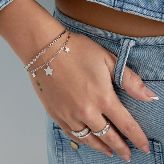 Armband Dubbel Shine Bright zilver