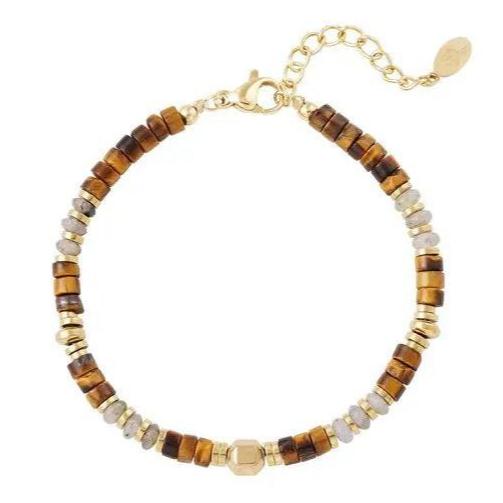 Armband Gekleurde steentjes goud