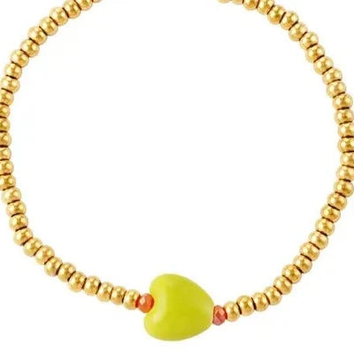 Armband Hart goud groen