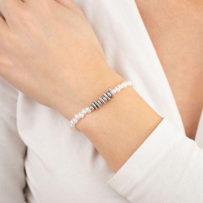 Armband Pareltjes zilver wit sfeer