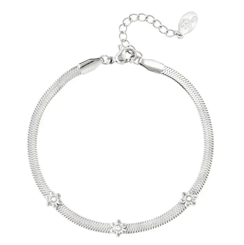 Armband Bloemetjes zilver