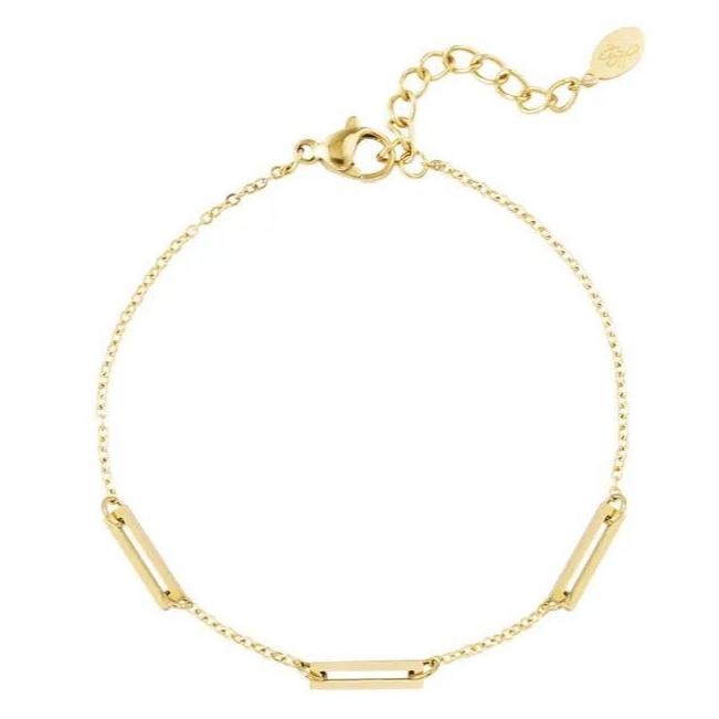 Armband drie Schakels goud
