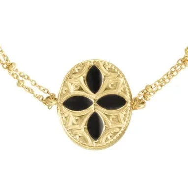 Armband dubbel vintage bedel goud