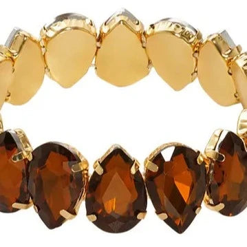 Armband glaskralen bruin