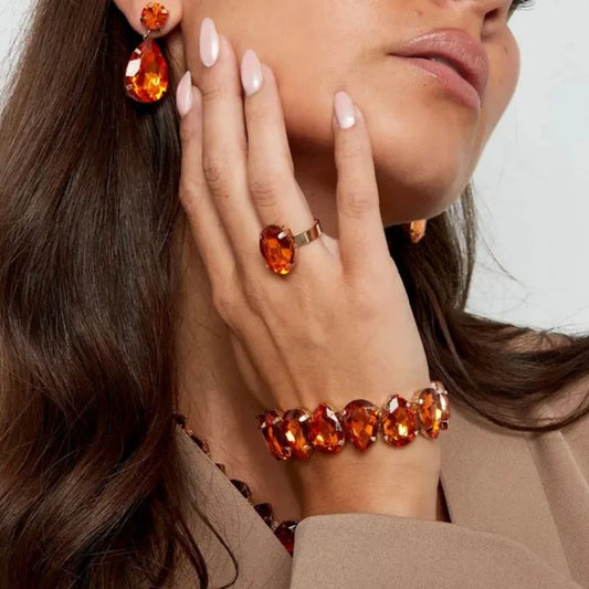 Armband glaskralen oranje