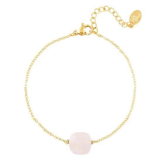 Armband met Steen goud roze