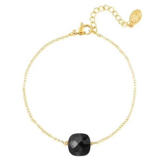 Armband met Steen goud zwart