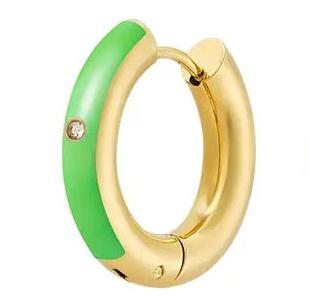 Creolen Gekleurd met Steentje goud groen