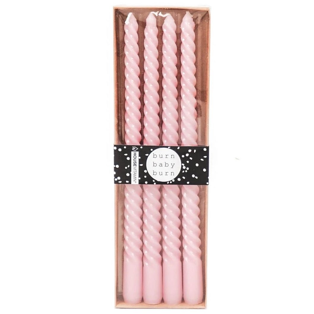 Dinerkaars Gedraaid set-van-4 roze 2x2x30cm