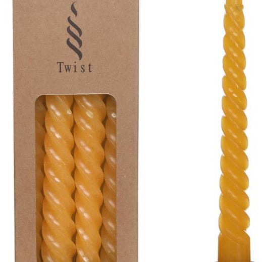 Dinerkaars Twisted set-van-4 geel 2x2x19cm