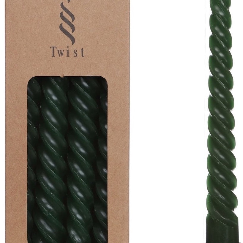 Dinerkaars Twisted set-van-4 mosgroen 2x2x19cm