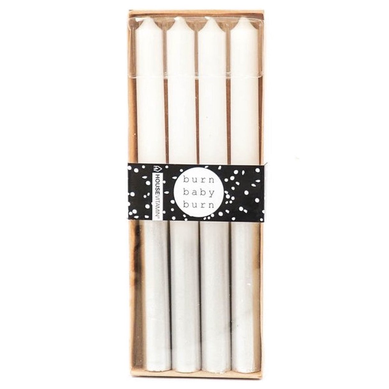 Dinerkaars set-van-4 Dipdye wit zilver 10x2,5x26cm