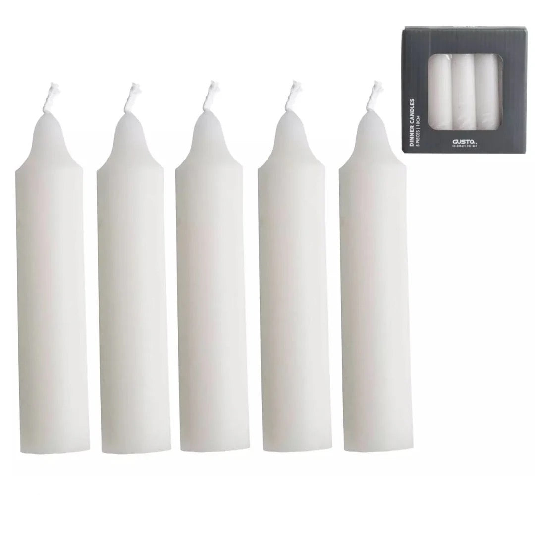 Dinerkaarsen set-van-5 wit 2x2x10cm