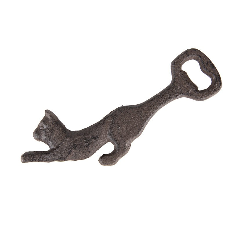 Flessenopener Kat bruin 17x19x1cm