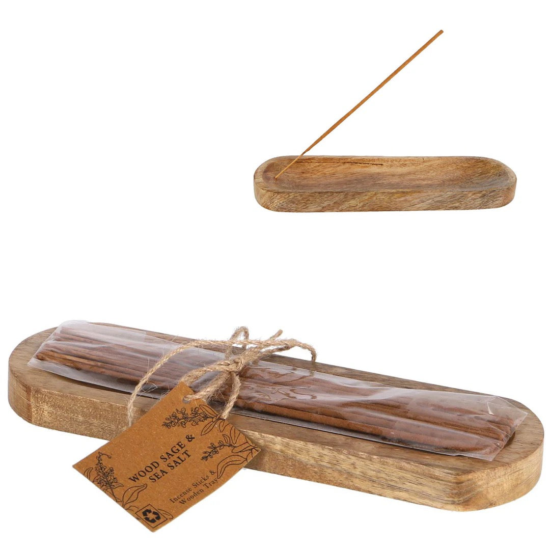 Geurstokjes Wood, Sage & Salt bruin hout 24x8x2cm