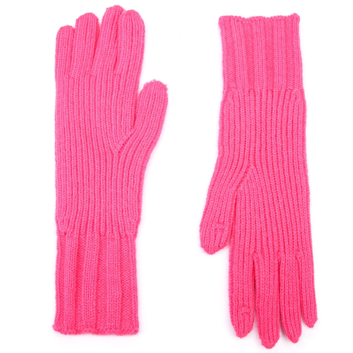 Handschoenen set-van-2 Gebreid fuchsia one-size