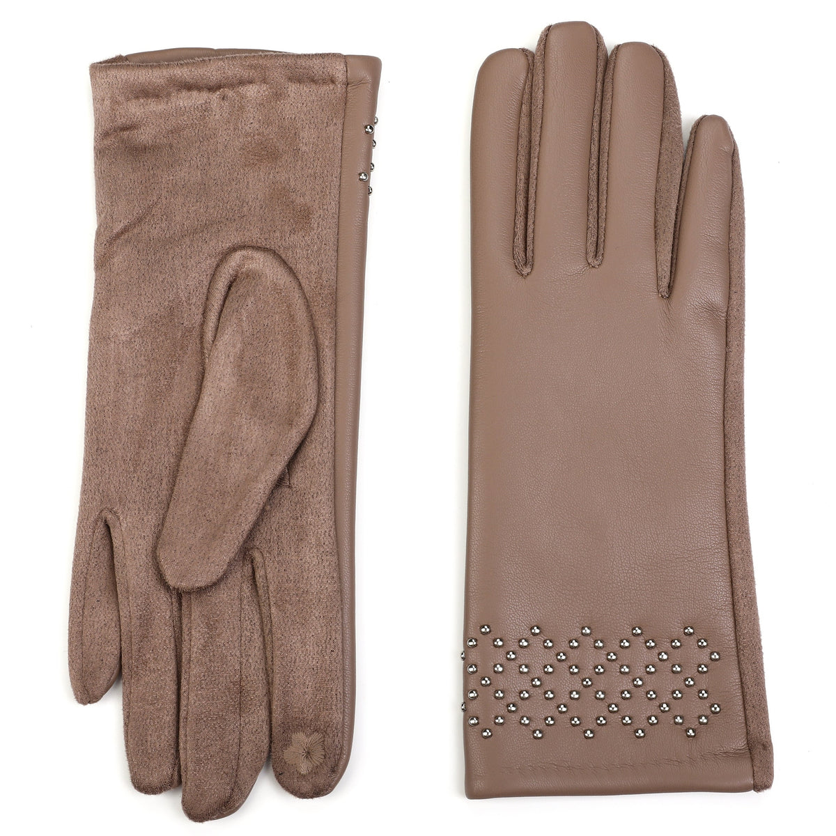Handschoenen set-van-2 Studs camel one-size