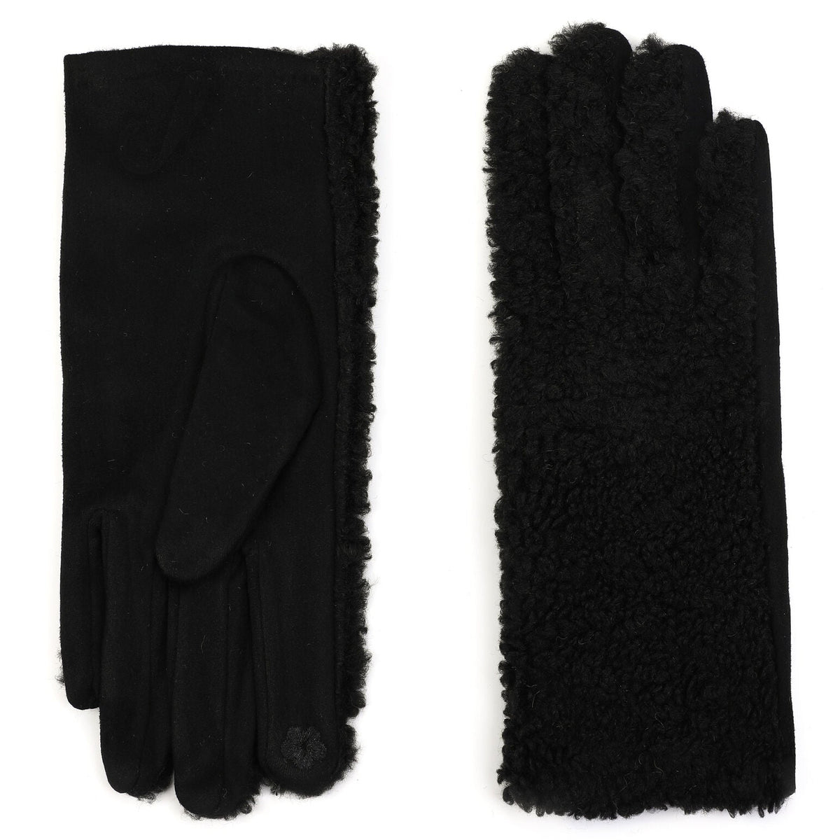 Handschoenen set-van-2 Teddy zwart one-size