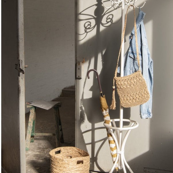 Handtas Boho rechthoek beige 18x22cm