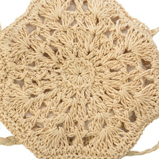 Handtas Boho rond beige 20x20cm