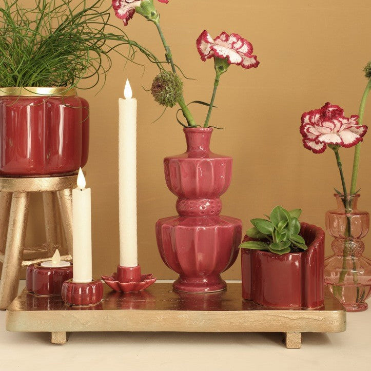 Kandelaar Pouff kers 5x5x3cm