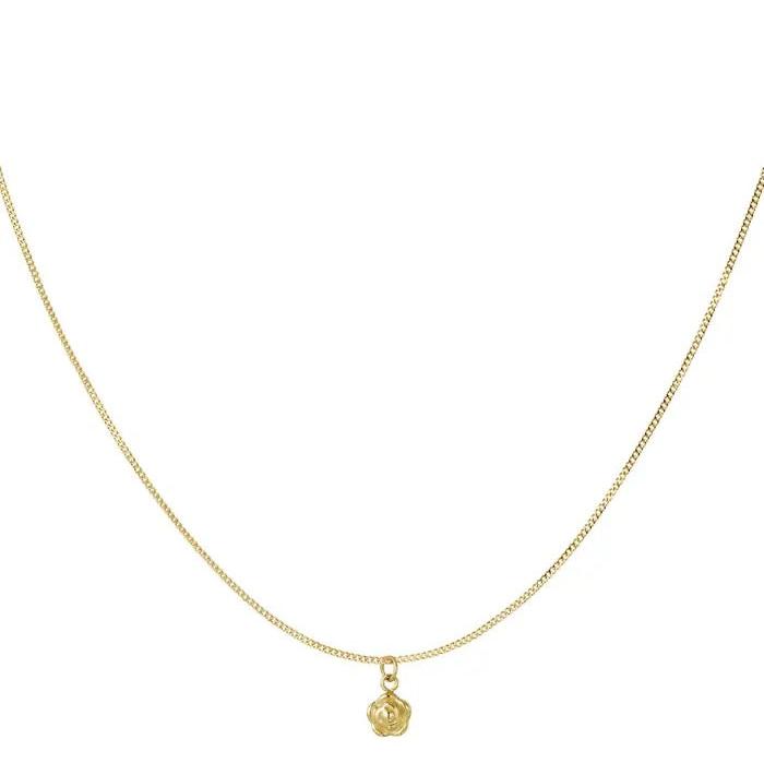 Ketting Bloemenbedel goud