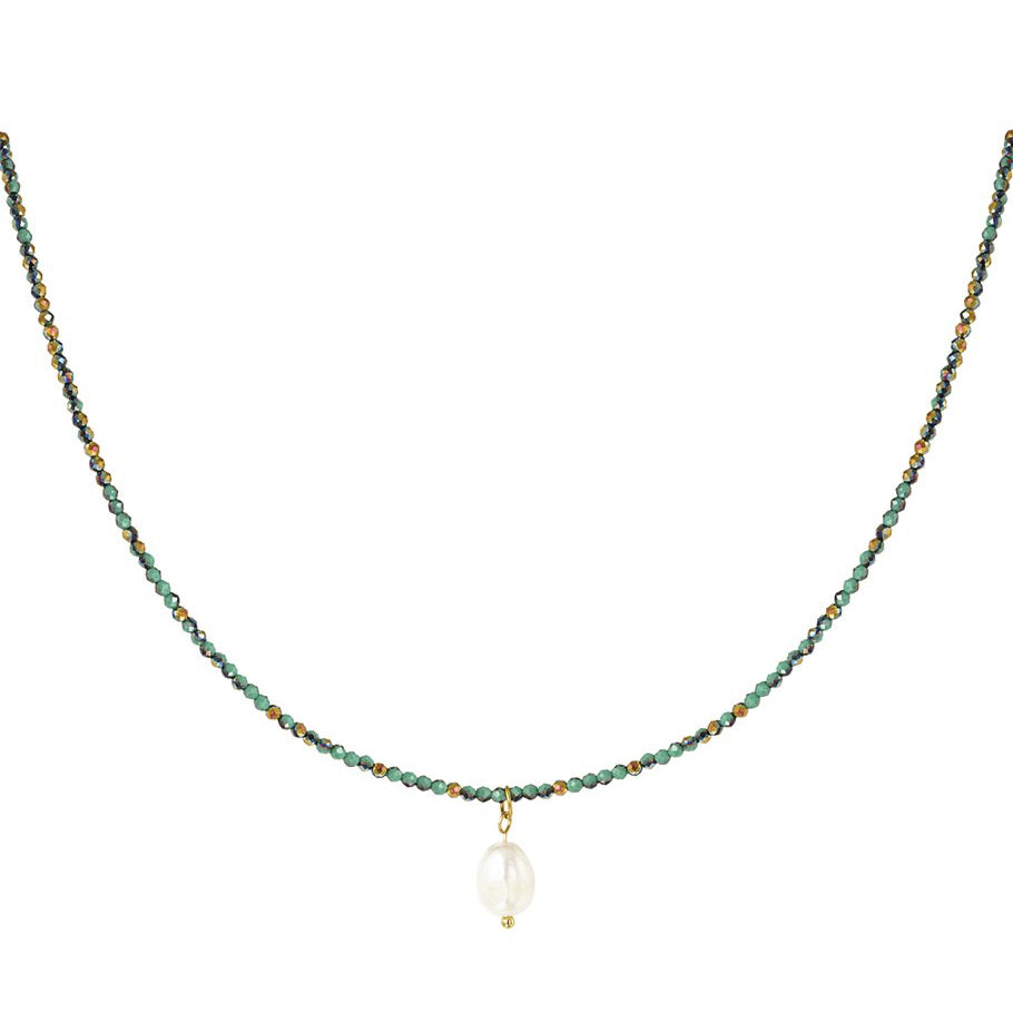 Ketting Fancy Moment Parel donkergroen