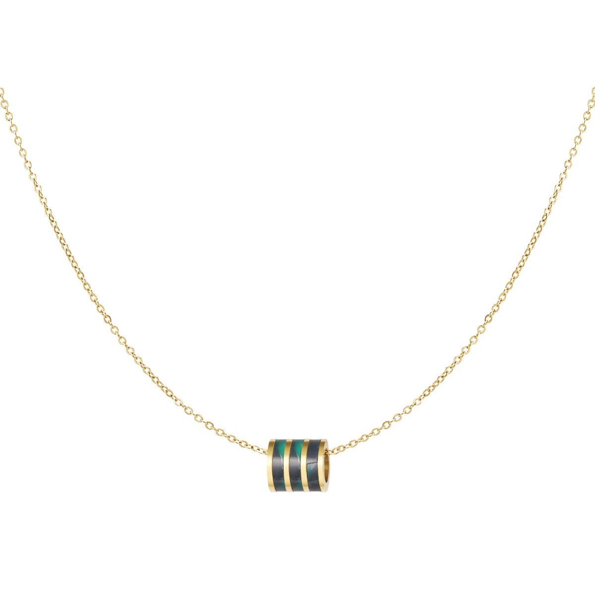 Ketting Ronde bedel goud groen