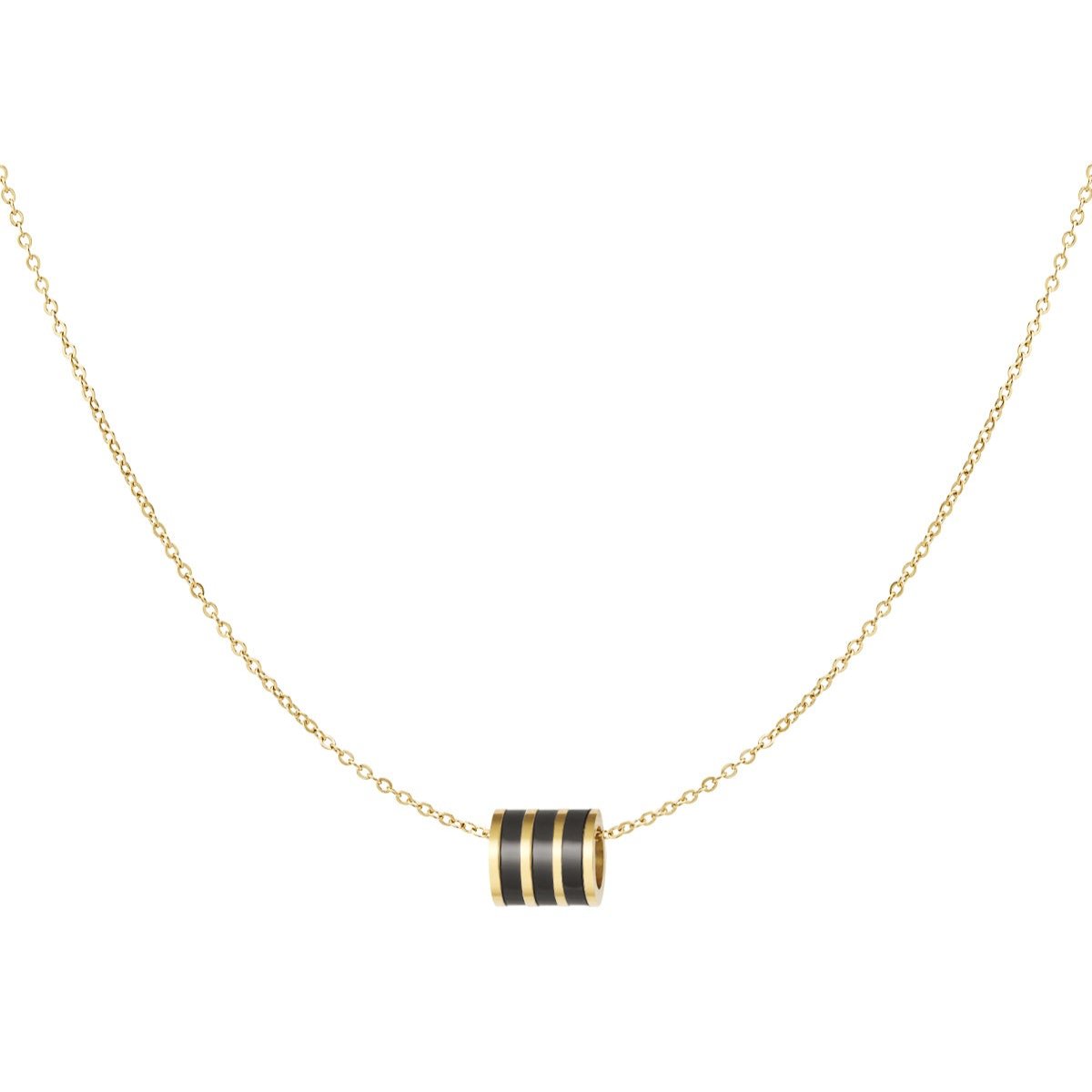 Ketting Ronde bedel goud zwart