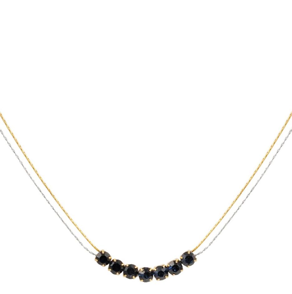 Ketting Steen goud zilver zwart