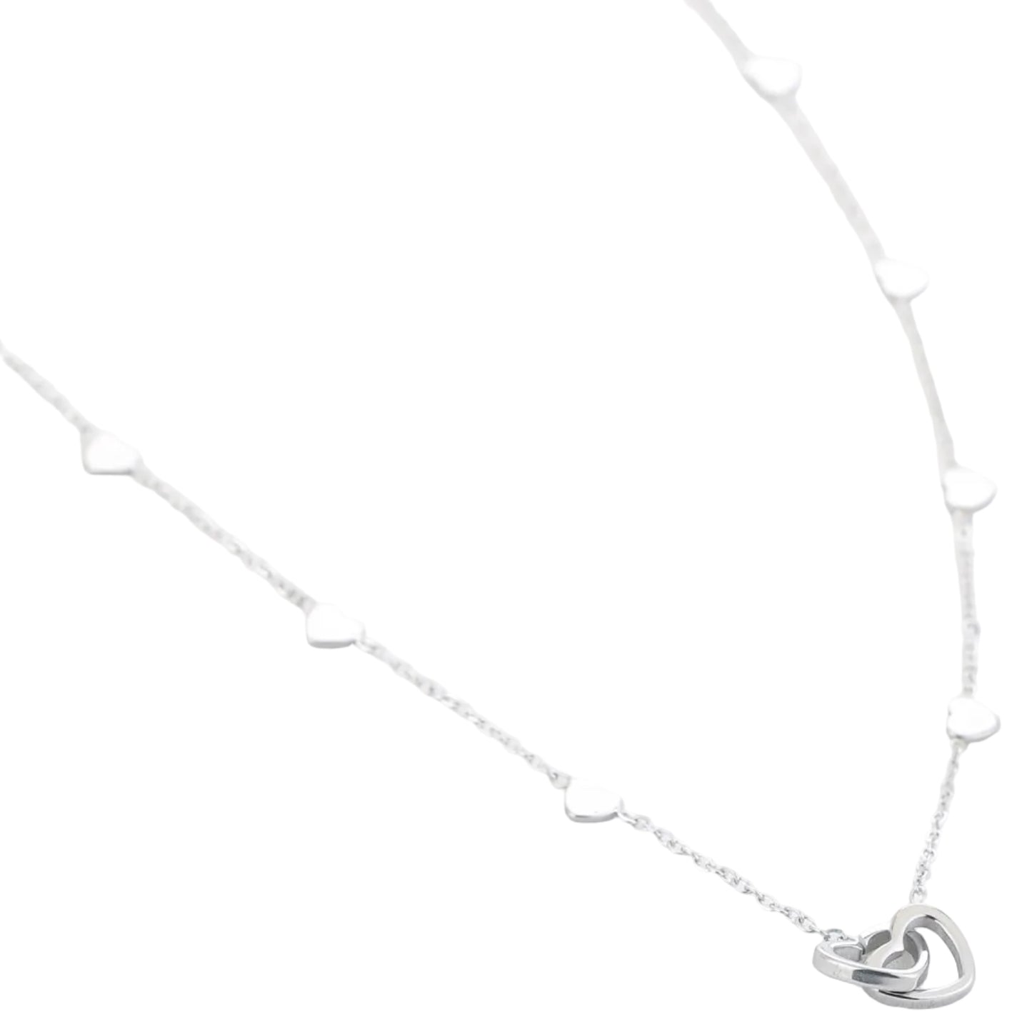Ketting Friendship Hartjes zilver liggejd