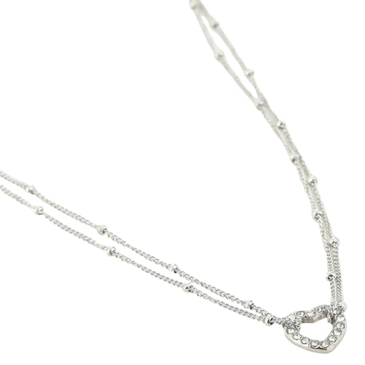 Ketting Hartje zilver liggend
