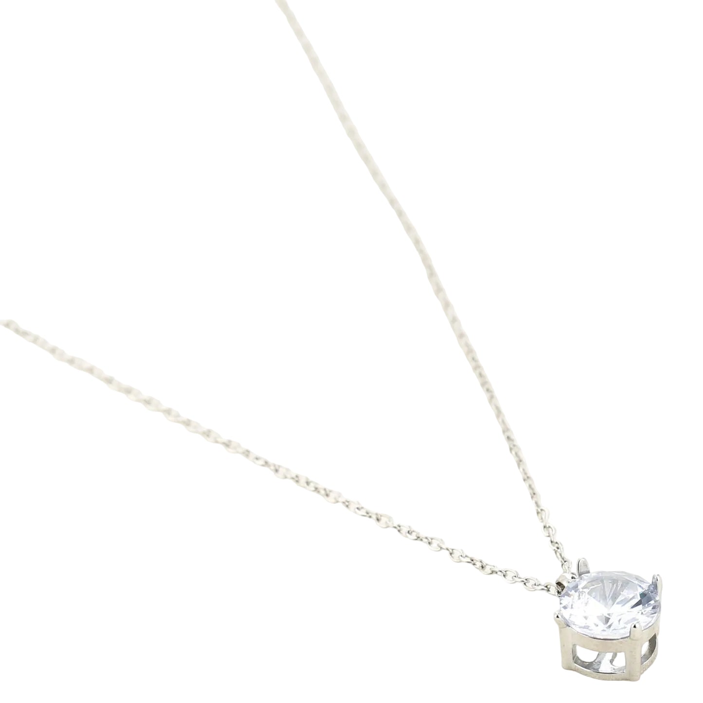 Ketting Steentje zilver liggend