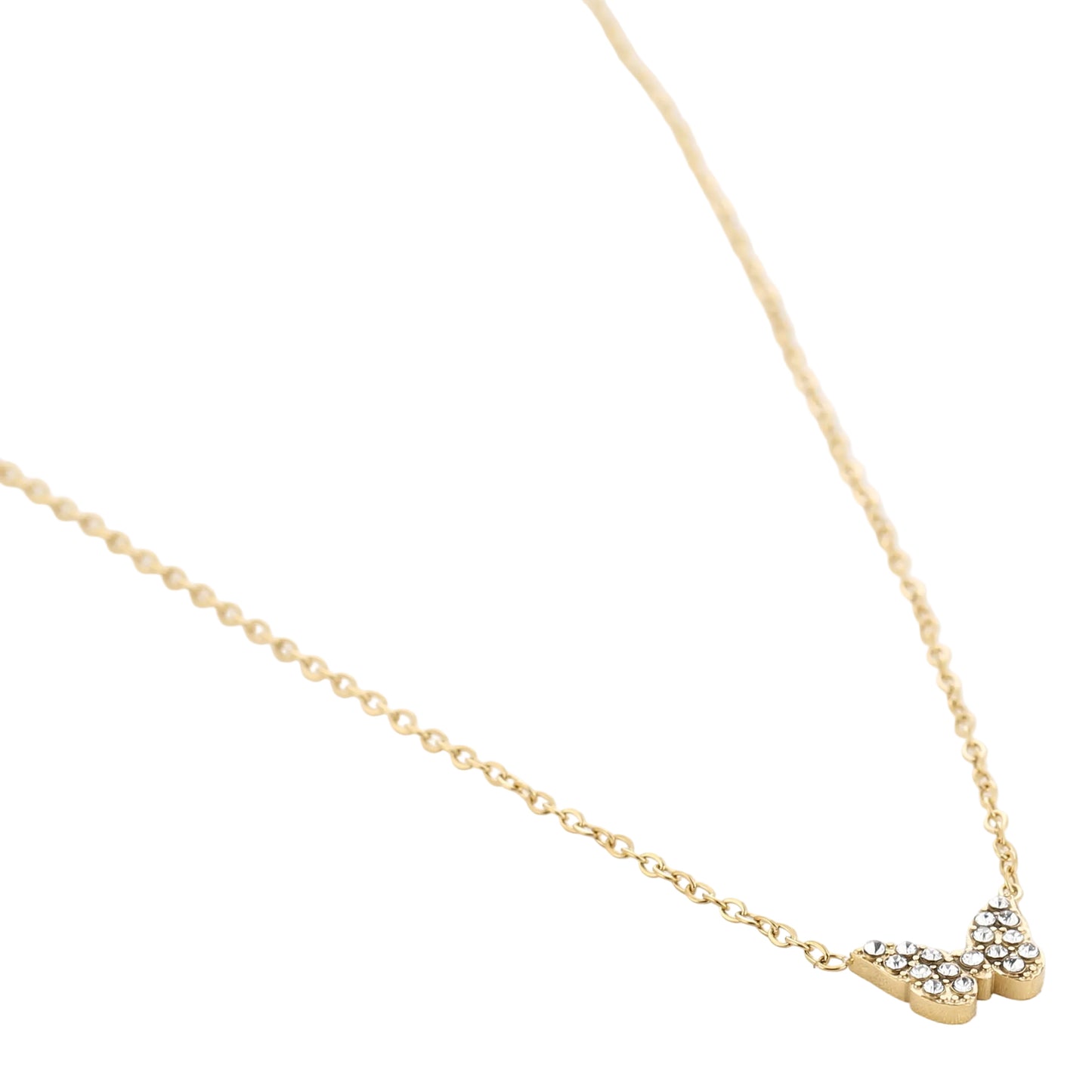 Ketting Vlinder goud strass