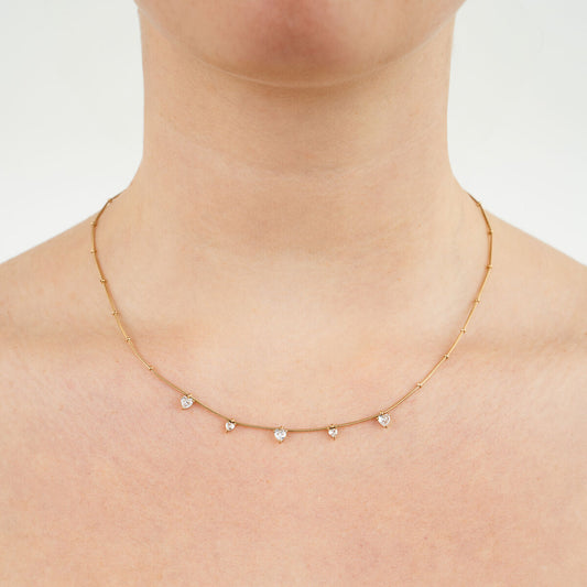 Ketting Zoetwater Pareltjes goud sfeer