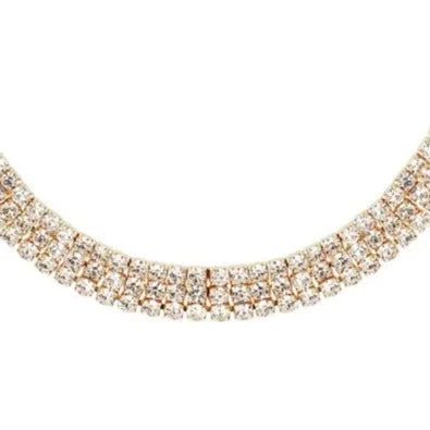 Ketting feestelijk strass koper goud