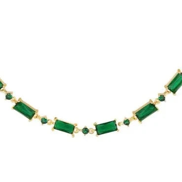 Ketting gekleurde steentjes Sparkle koper goud groen