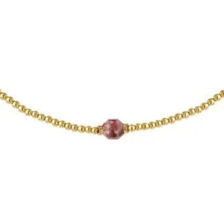 Ketting met kleurrijke steen roze