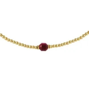 Ketting met kleurrijke steen fuchsia