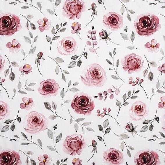 Keukendoek Rozen wit roze 70x50cm