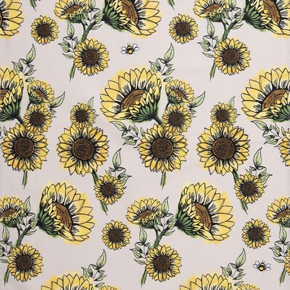 Keukendoek Zonnebloemen Geheel beige geel 70x50cm