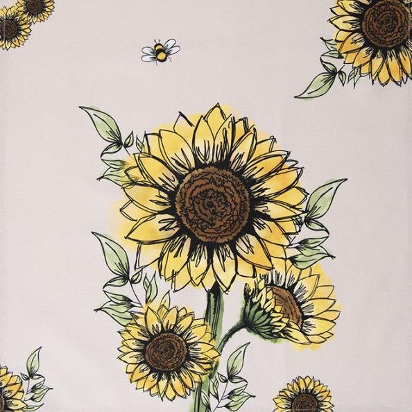 Keukendoek Zonnebloemen beige geel 70x50cm