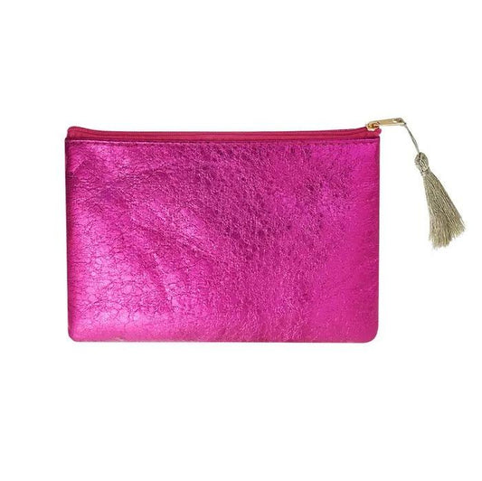 Make-up tas Metallic love family roze 21x15cm