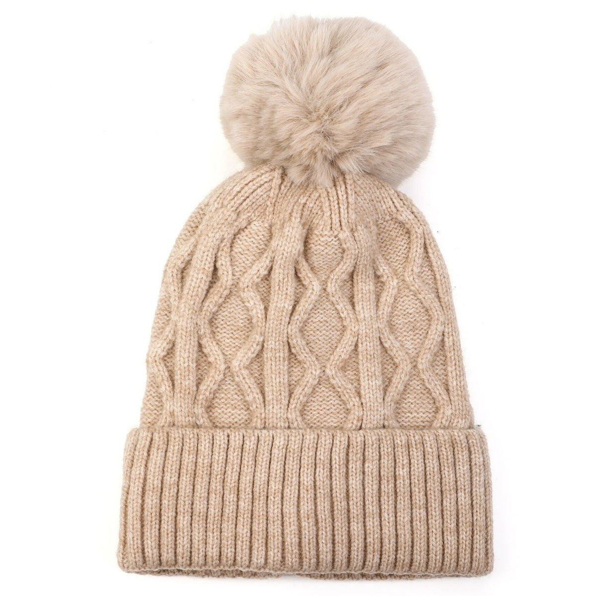 Muts Spiraal Pompon beige