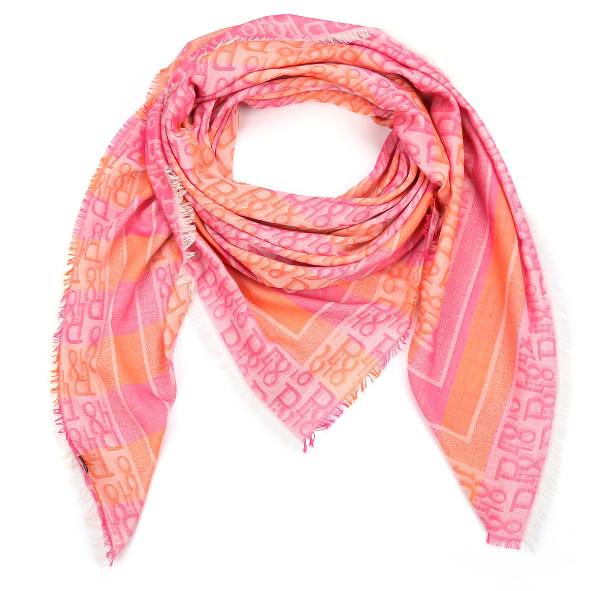 Omslagdoek Luxe oranje roze 130x130cm
