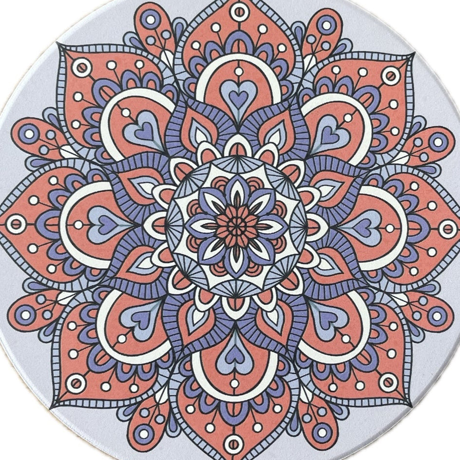 Onderzetter Mandala Rond oranje lila 11x11cm