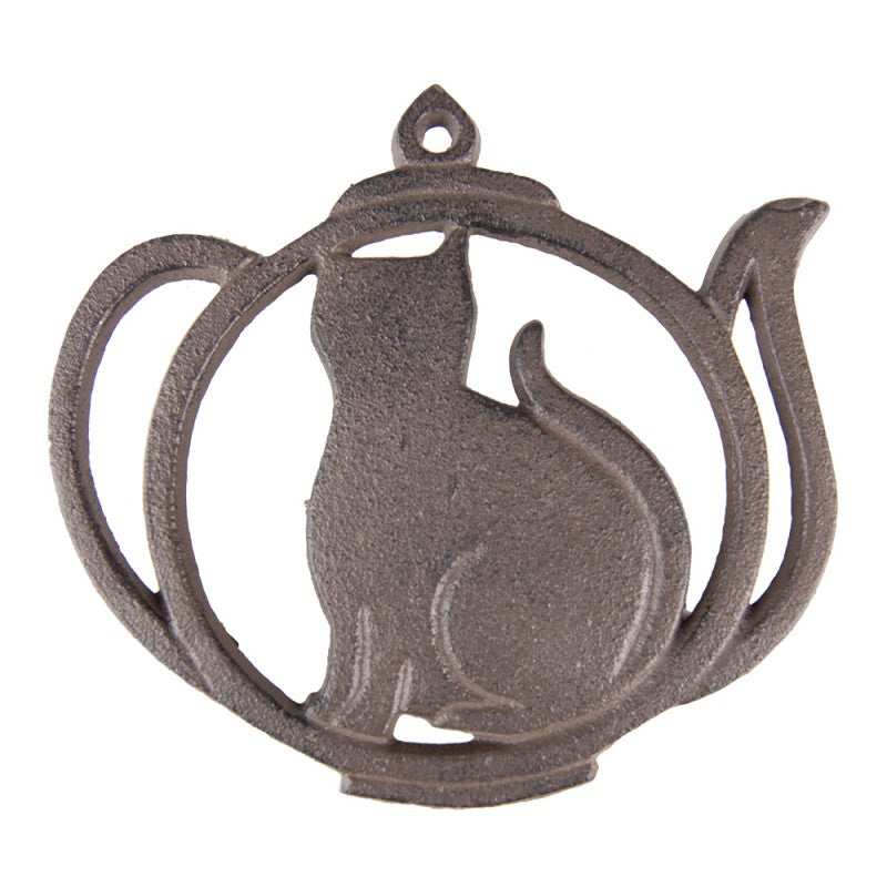 Onderzetter Pannen Theepot bruin 15x15x1cm
